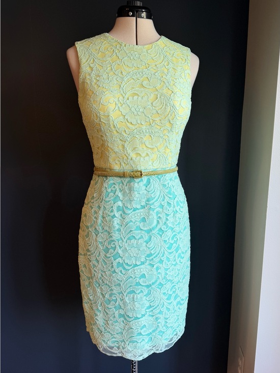 Maggy London Dresses & Skirts - Maggy London Petites, Sleeveless Corded Lace Overlay Sheath Dress